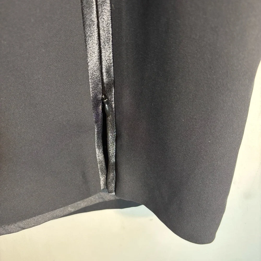 RIBKOFF TRENDS SZ 16 Pencil Skirt Satin Trimmed Zipper Slit Lined Ziper Closure - Picture 2 of 10